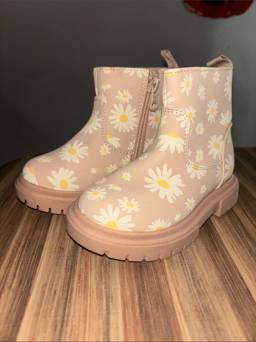 Cat & Jack Pink Daisy Ankle Boots